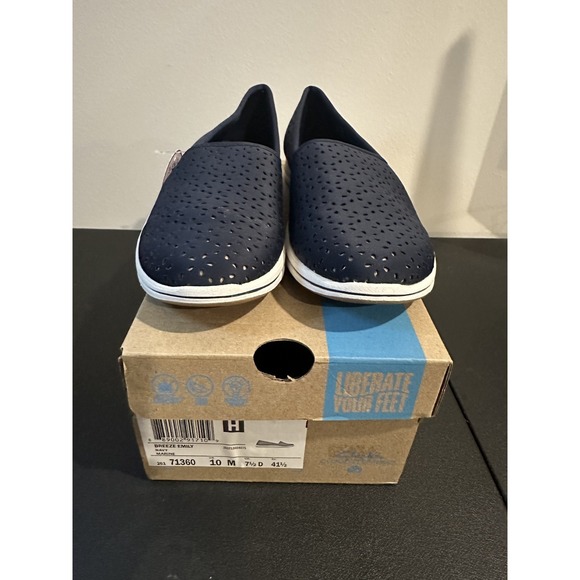 Clarks Shoes - Clarks Cloudsteppers Breeze Emily Navy Marine Slip On Loafers Womens 10 M NEW